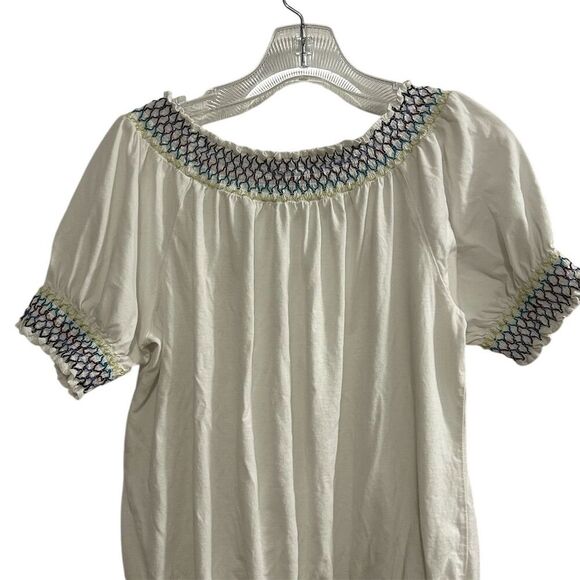 Style & Co Women's Off-Shoulder Blouse M White Embroidered Multicolor - Picture 11 of 15